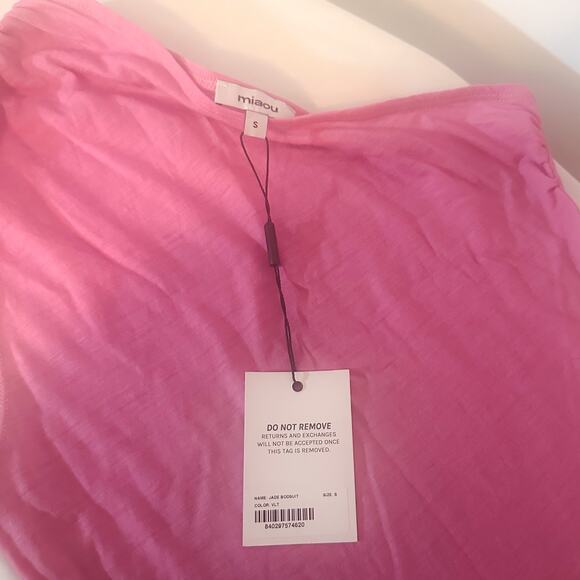 NWT Miaou Jade One Shoulder Bodysuit in Violet Purple Sz. S - Picture 8 of 9